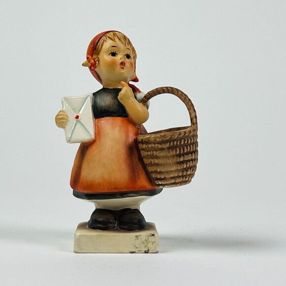 Vintage Hummel Figurine Meditation 4.25" Girl with Basket Envelope Germany - Picture 1 of 5